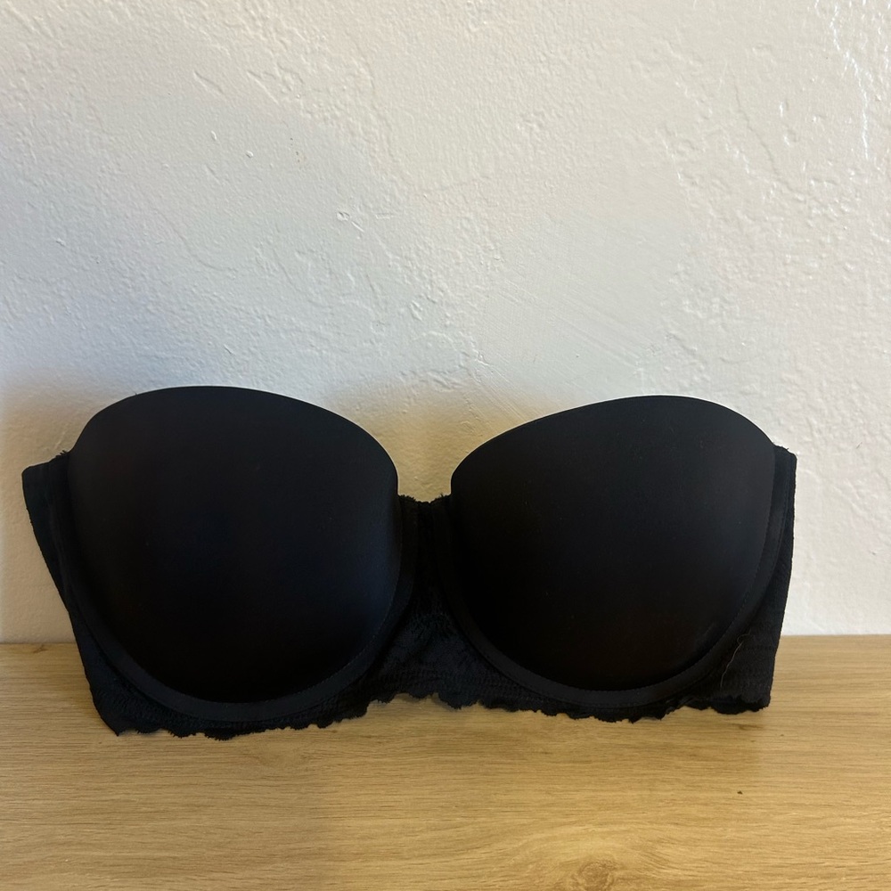 Aerie Strapless Black Lace Bra